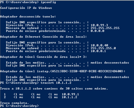 Prueba de conexion VPN desde Windows